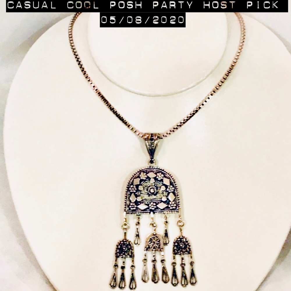 HP💝Vtg Byzantine Sterling 925 Chandelier Necklace
